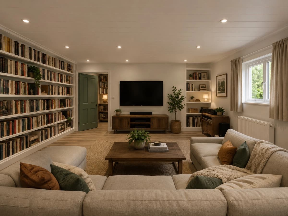 Calm, thoughtfully cared-for living room